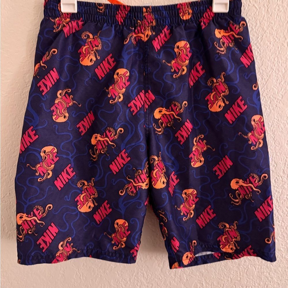 Nike Blue and Red Octopus Swim Shorts
